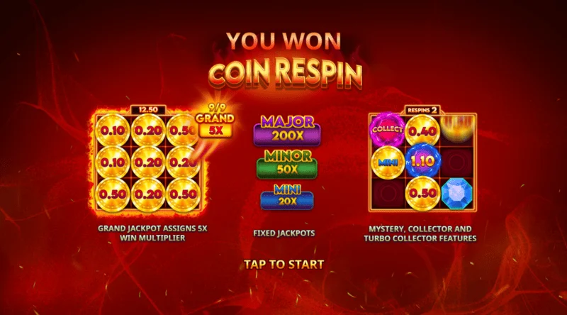 Blazing Coins Deluxe-ის მონეტების რესპინი